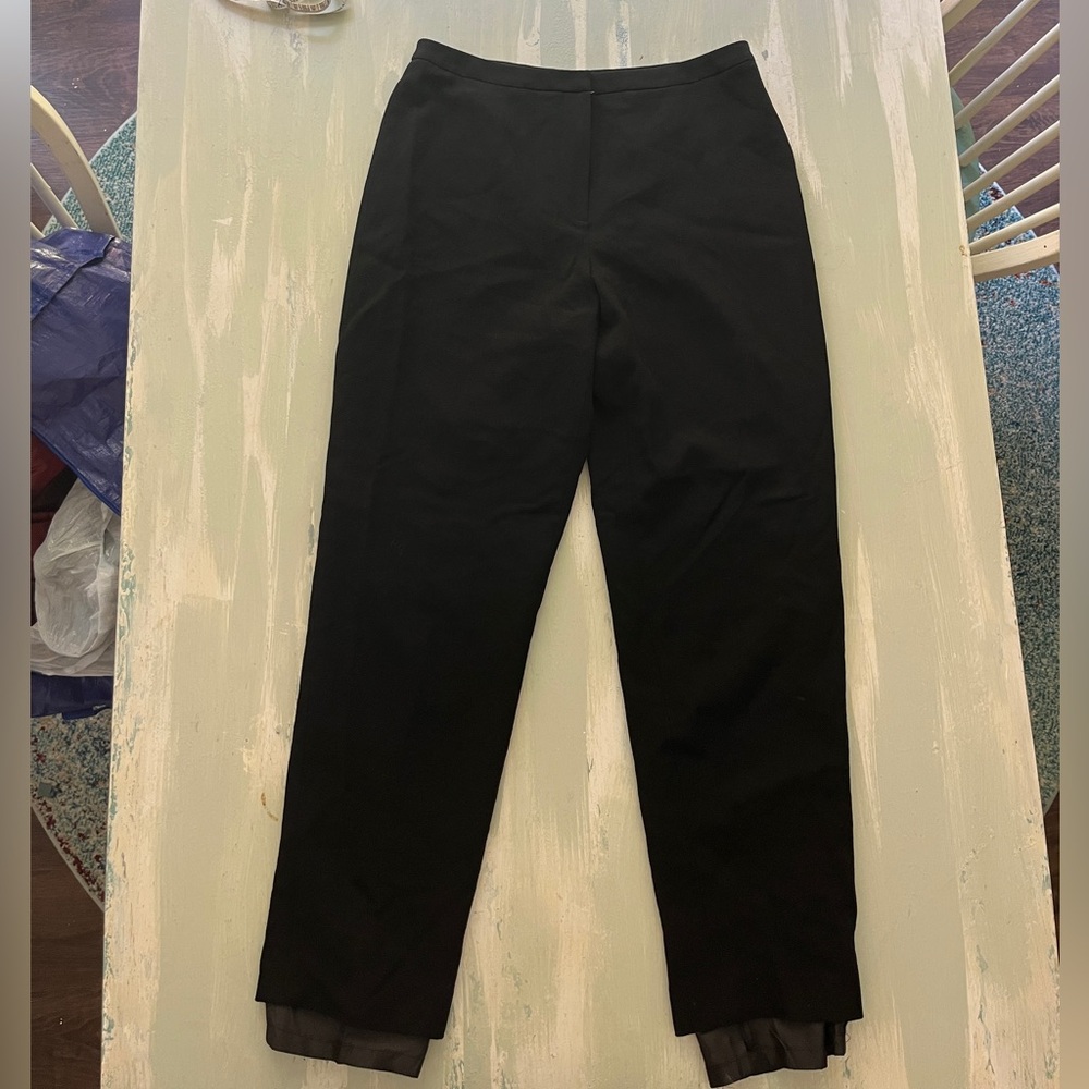 Talbots Women’s Black Fitted Wool-Blend Trousers, Size 10
